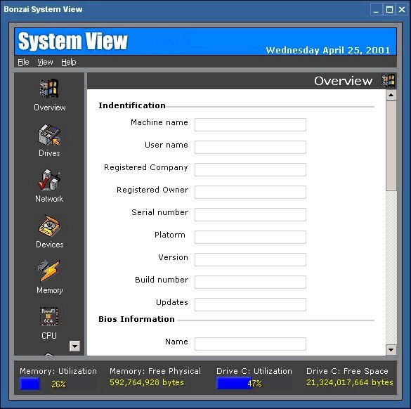 Bonzai System View Screenshot
